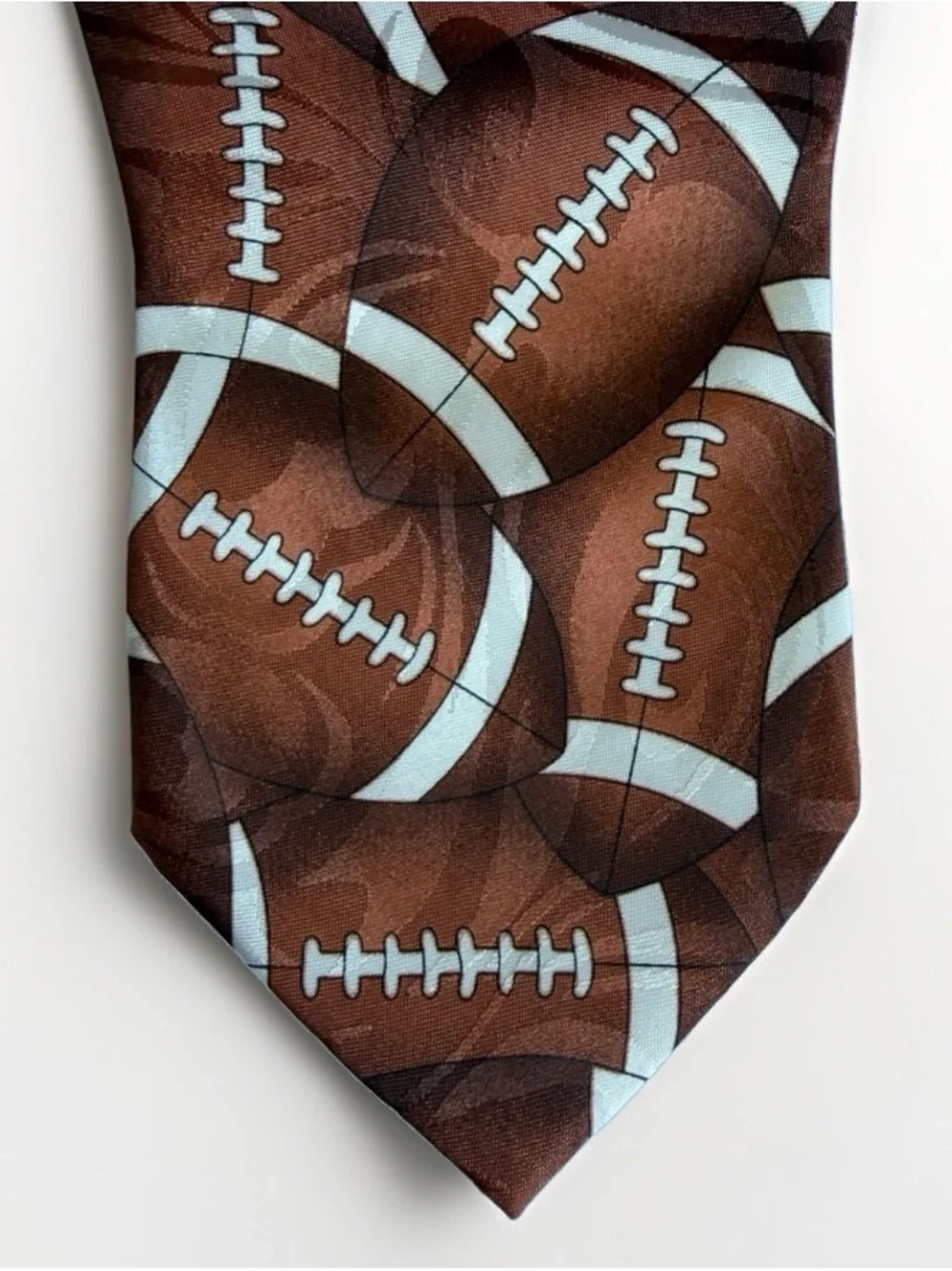 Steven Harris Mens Football Necktie Brown Novelty Sports Gameday Coach Tie 57.5